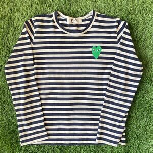 Women's CDG Navy Blue/White Stripes Long Sleeve Tee